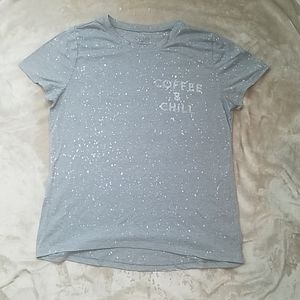 Gray spotted "Coffee & Chill tee shirt